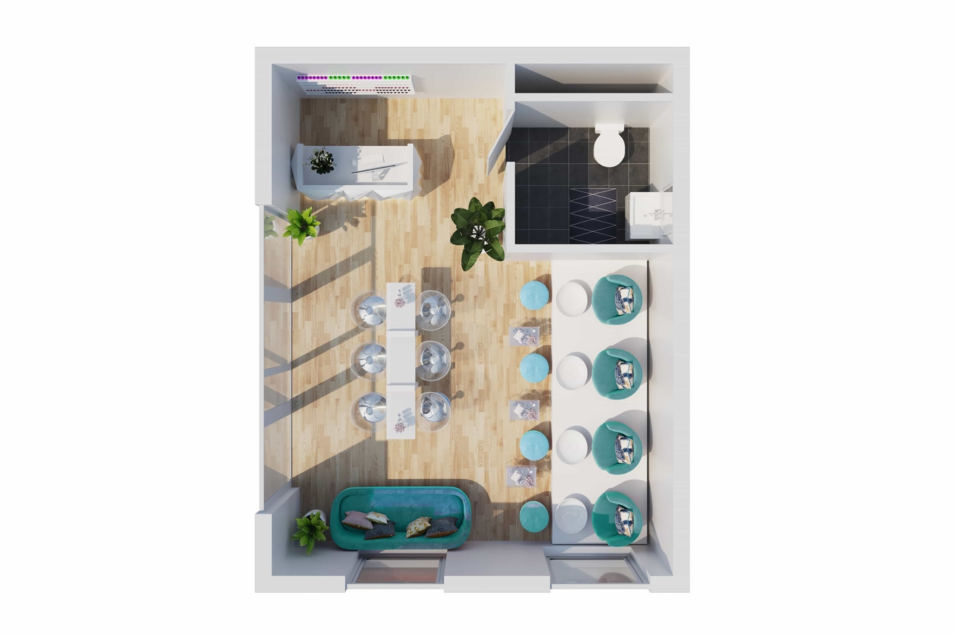 3 D floor plan Salon