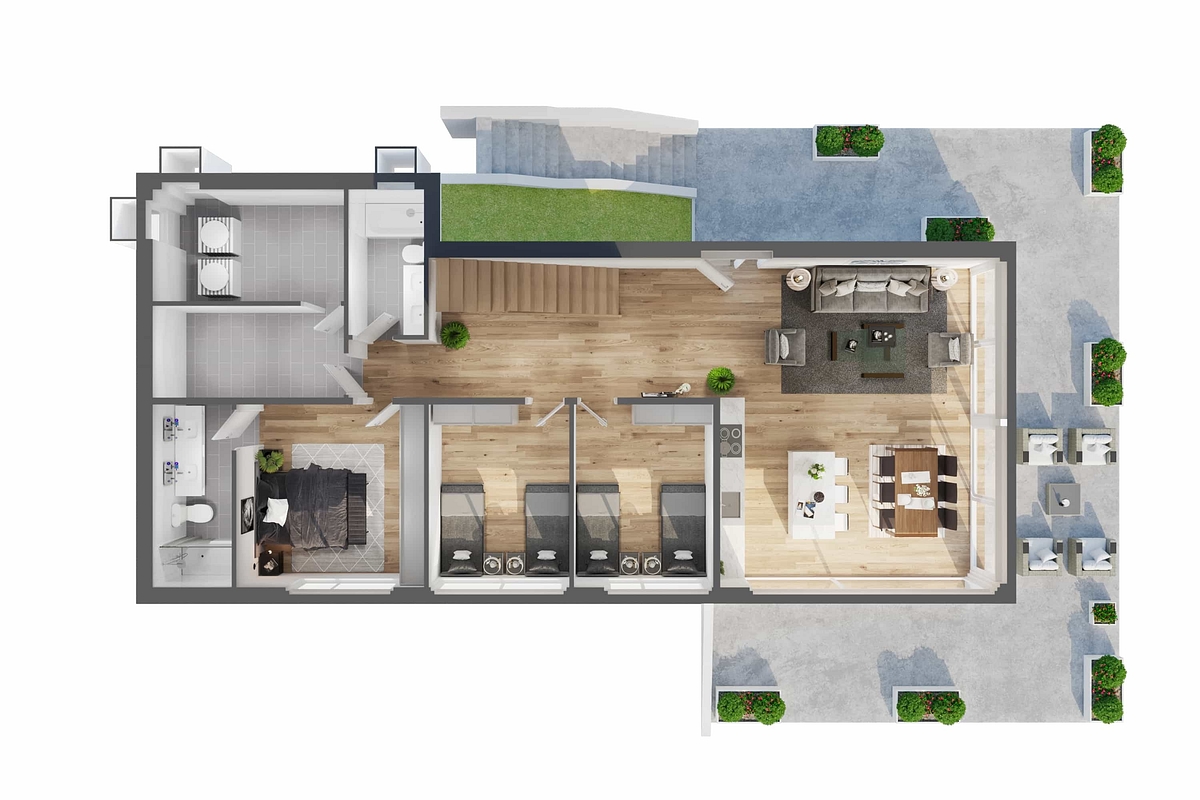 Floor Plan 3 D house 3